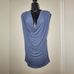 Lascana Cowl Neck Blue Lightweight Blouse sz S